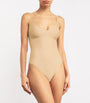 Skims Beige Plunge Thong Bodysuit