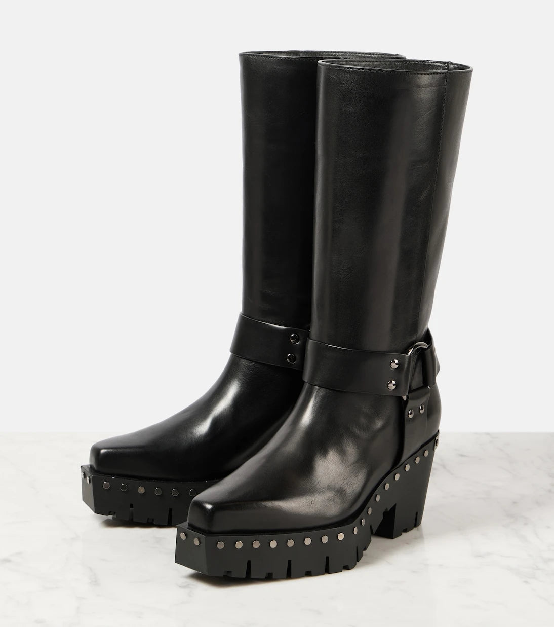 Jimmy Choo - Quinn 75 studded leather biker boots