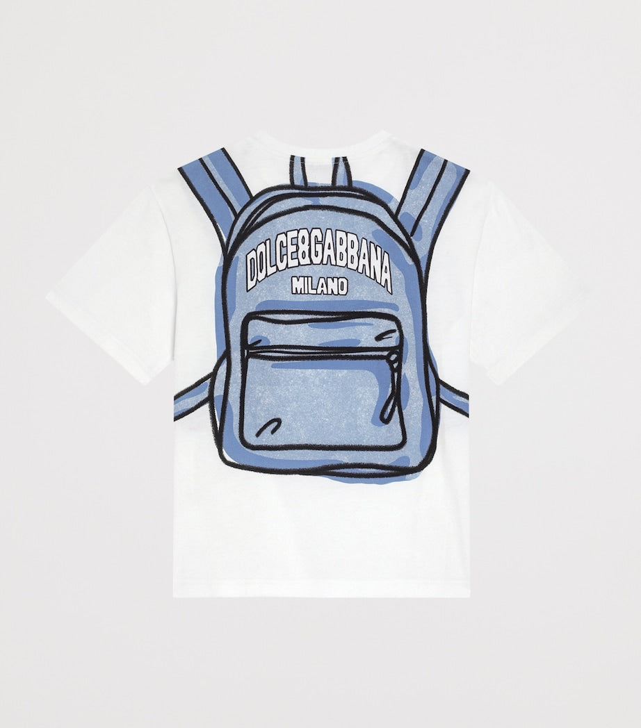 Dolce & Gabbana Kids Cotton Backpack Print Oversized T-Shirt (8-12 Years)