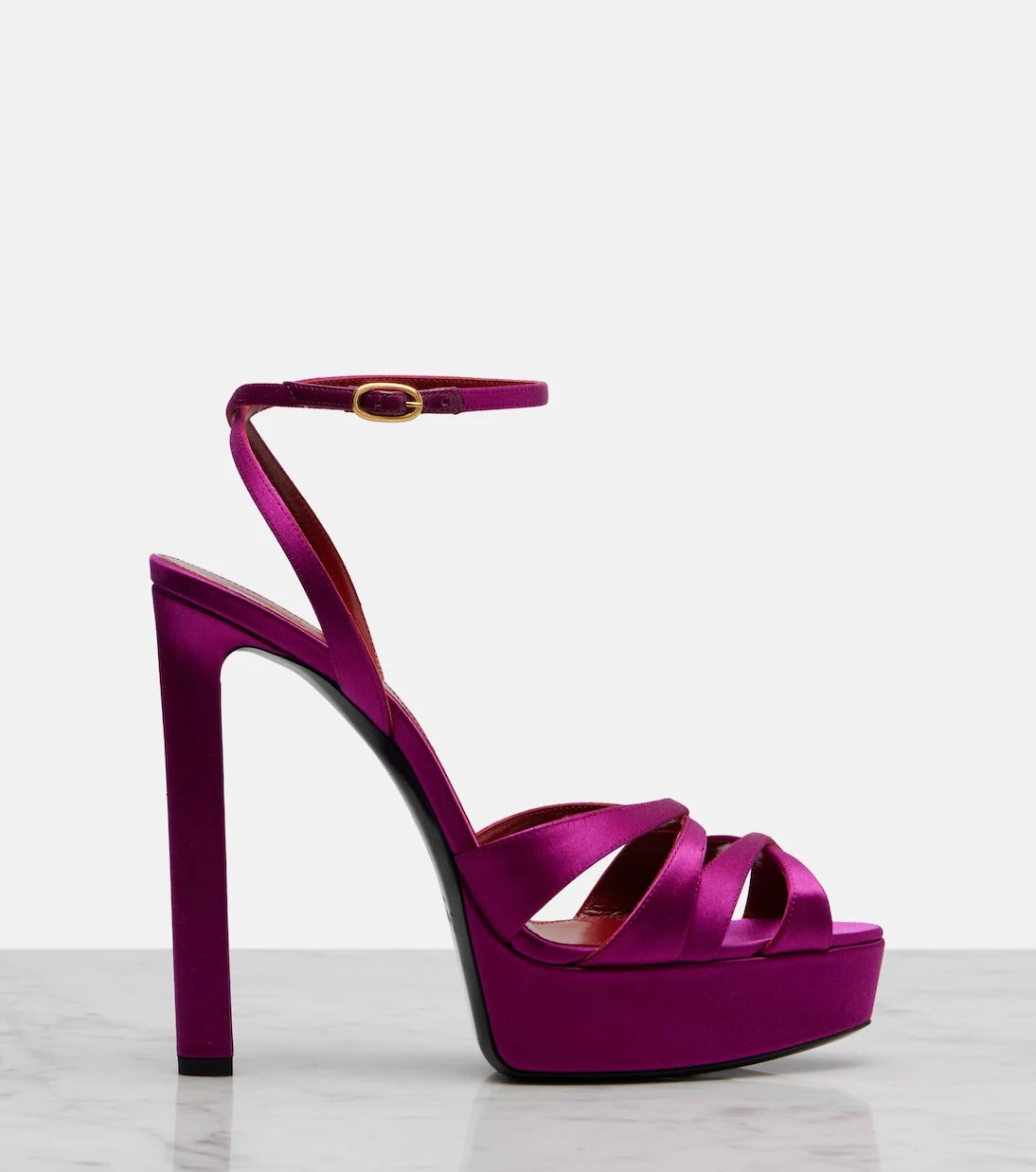 Saint Laurent - Chandelle crêpe satin sandals