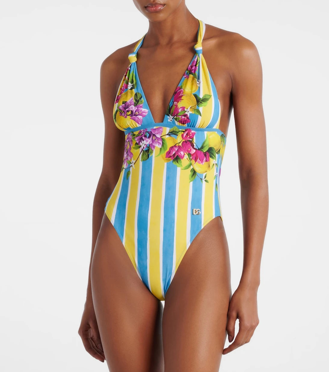 Dolce&Gabbana - Printed halterneck swimsuit