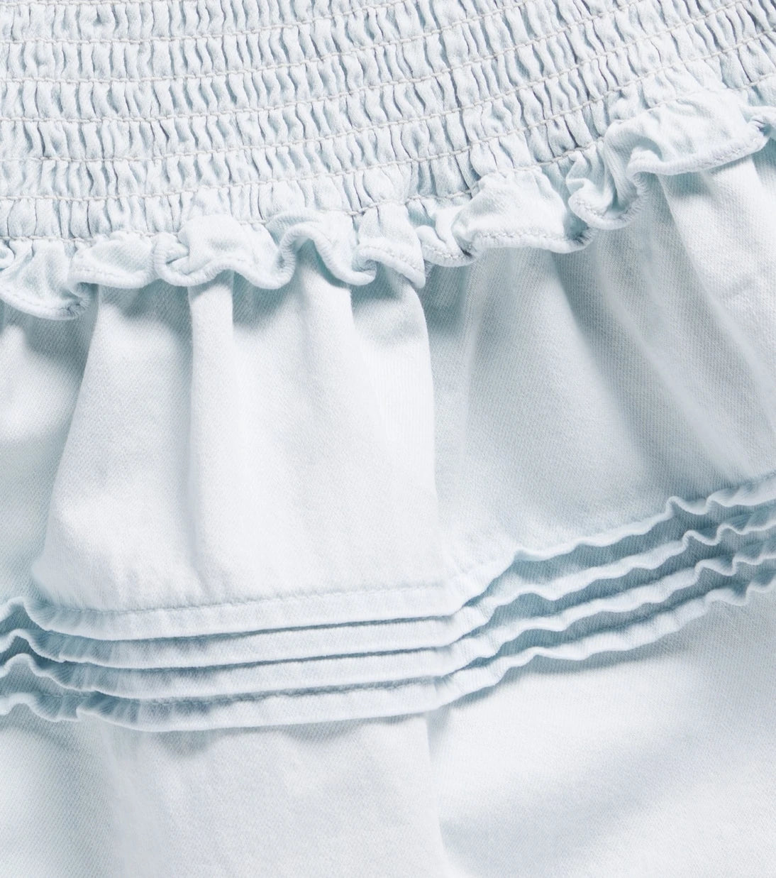 Petite Amalie - Shirred cotton chambray skirt