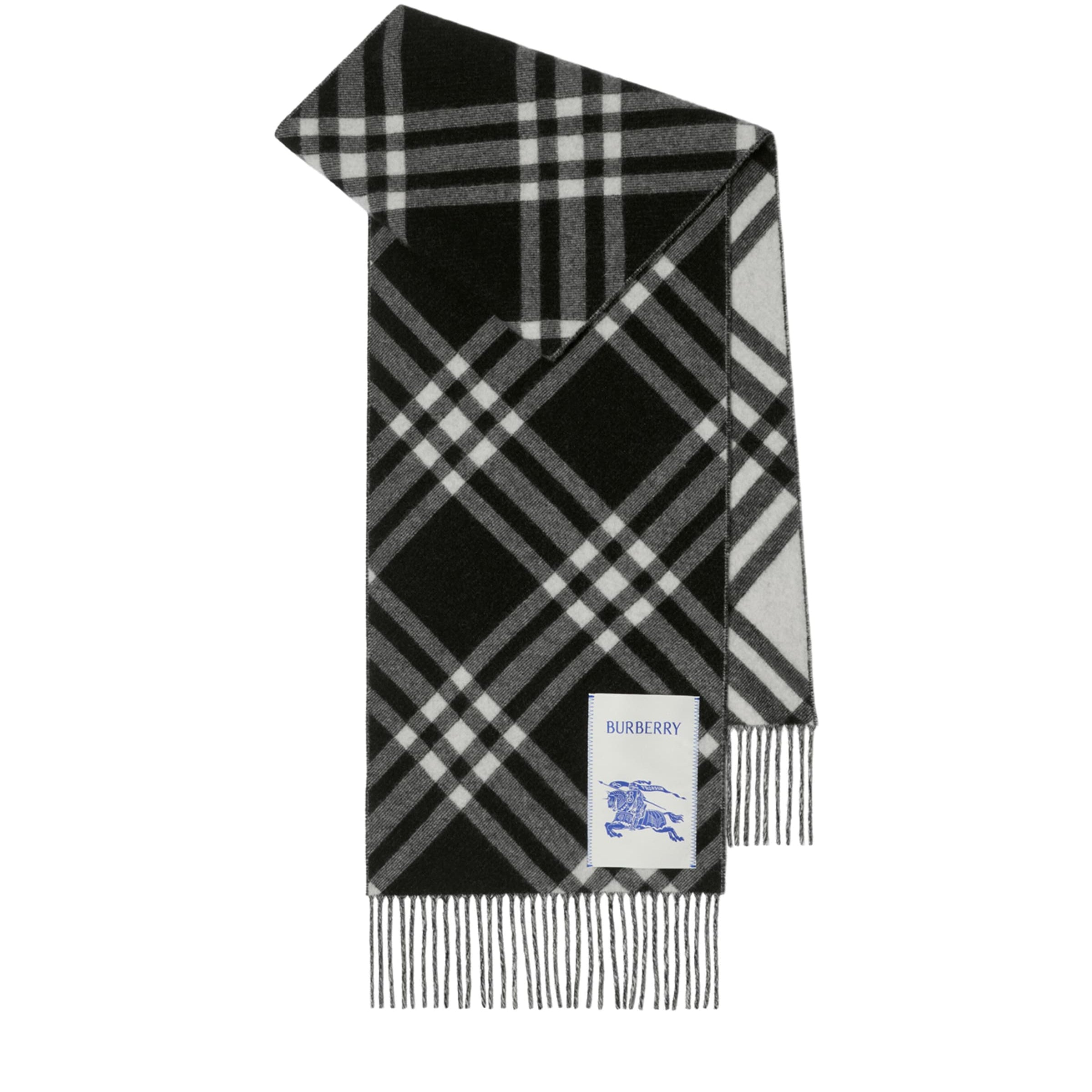 Black Cashmere Check Scarf