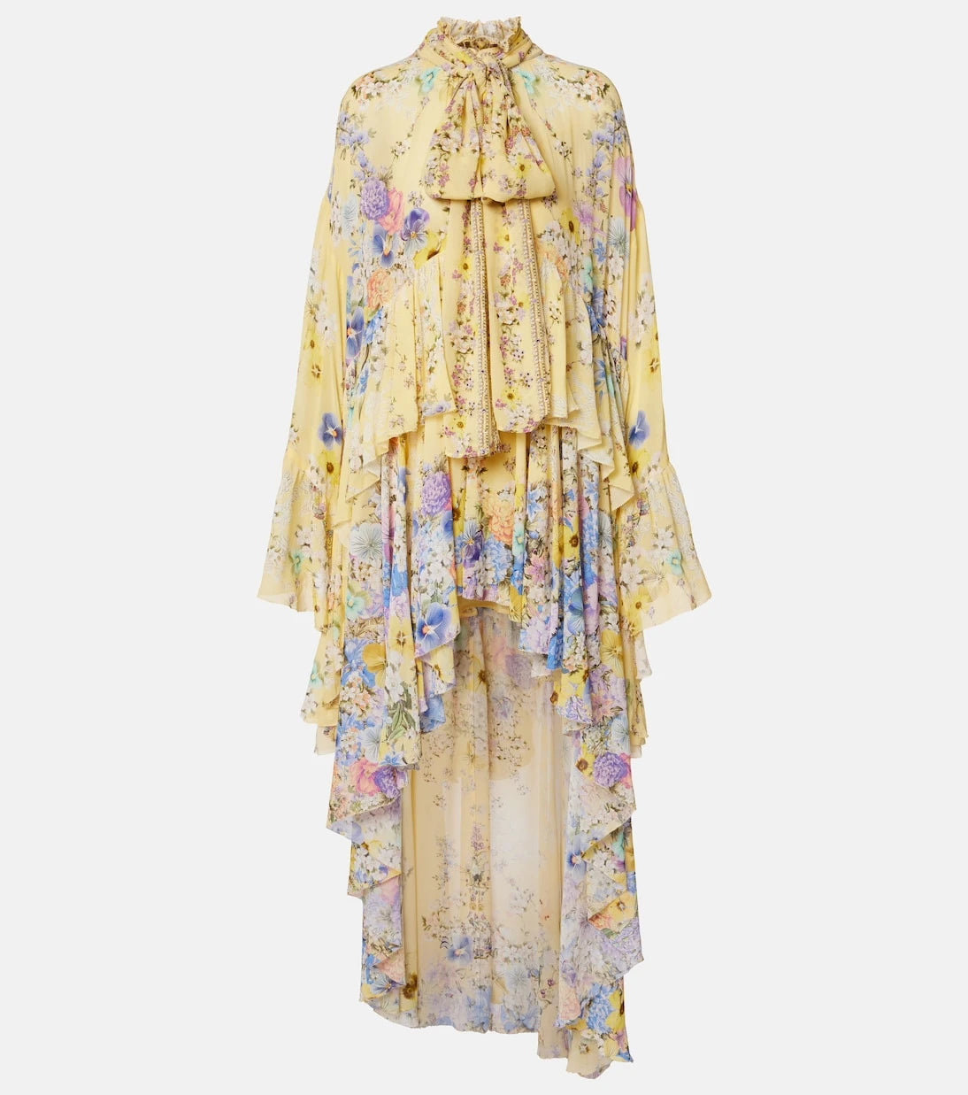 Camilla - Embellished asymmetric silk georgette maxi dress