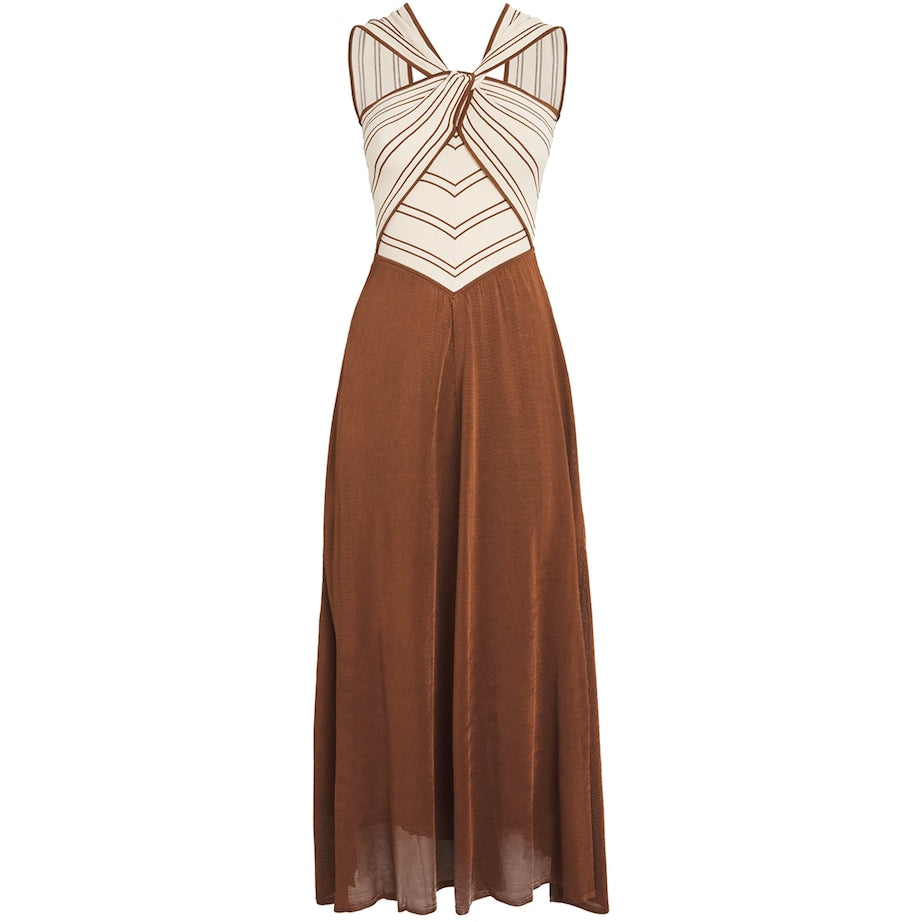 Multi Halterneck Hypnotic Midi Dress