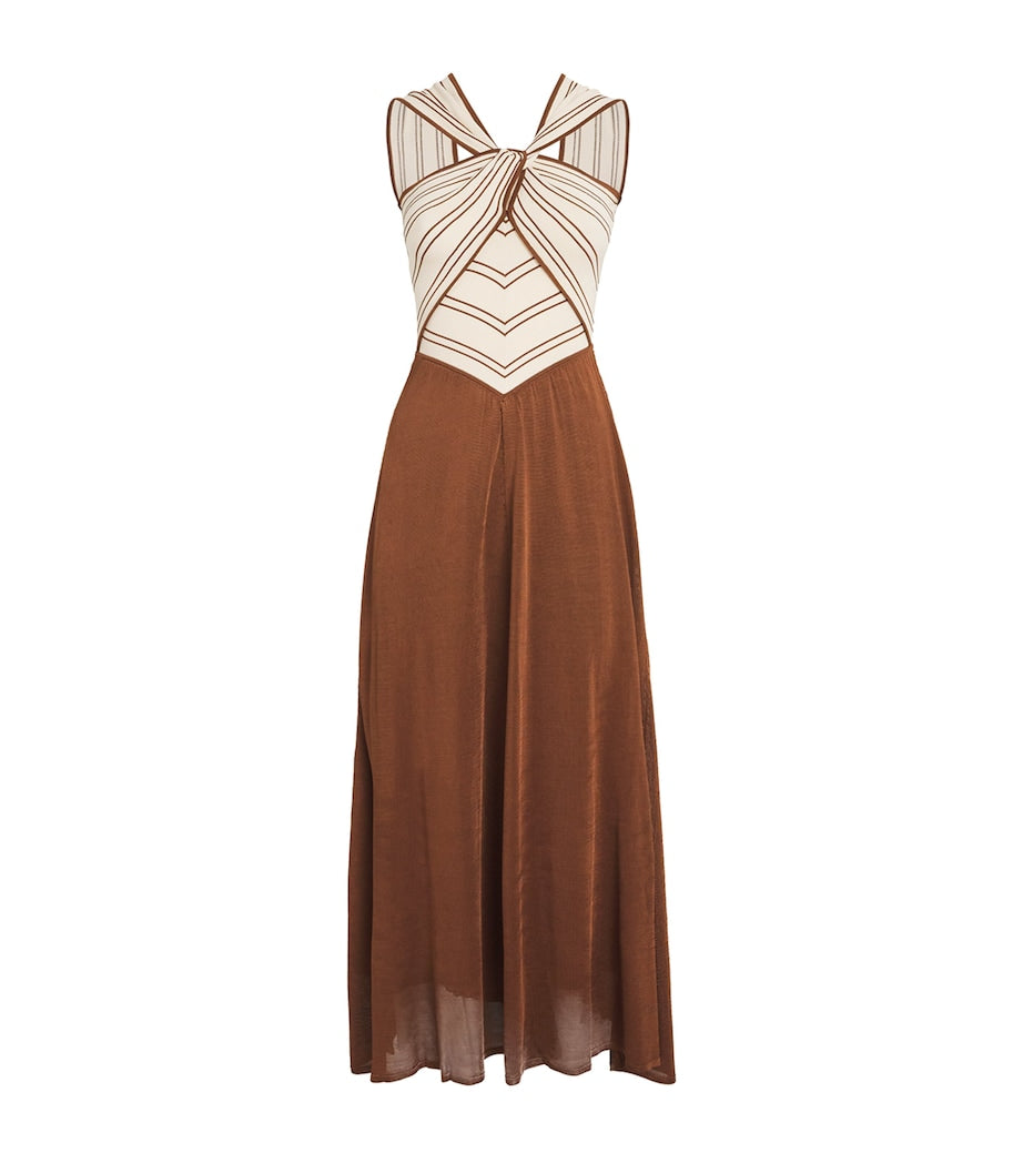 Multi Halterneck Hypnotic Midi Dress