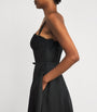 Black Linen-Silk Hypnotic Midi Dress