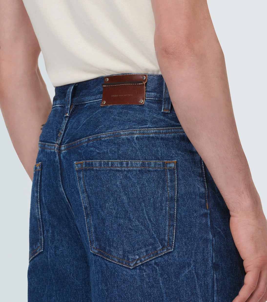 Dries Van Noten - Marble-wash wide-leg jeans