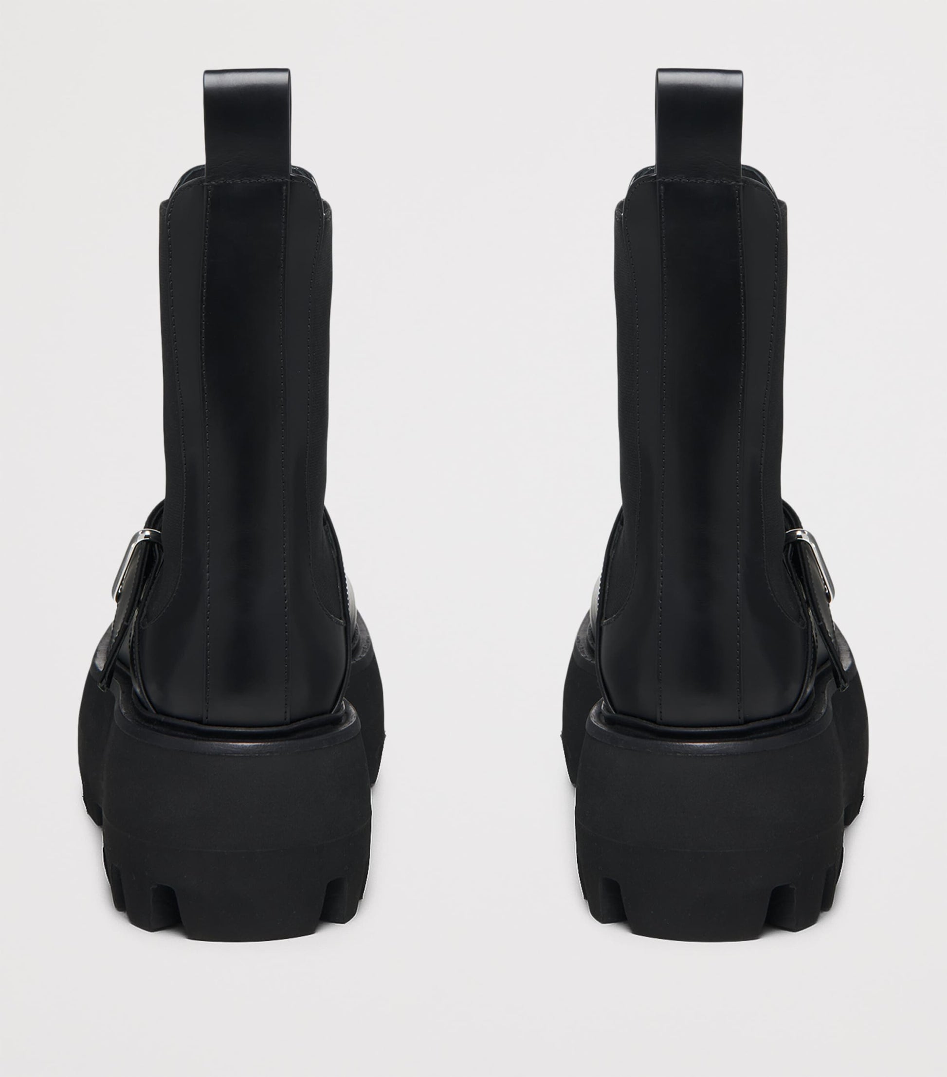 Black Leather Sofia Ankle Boots