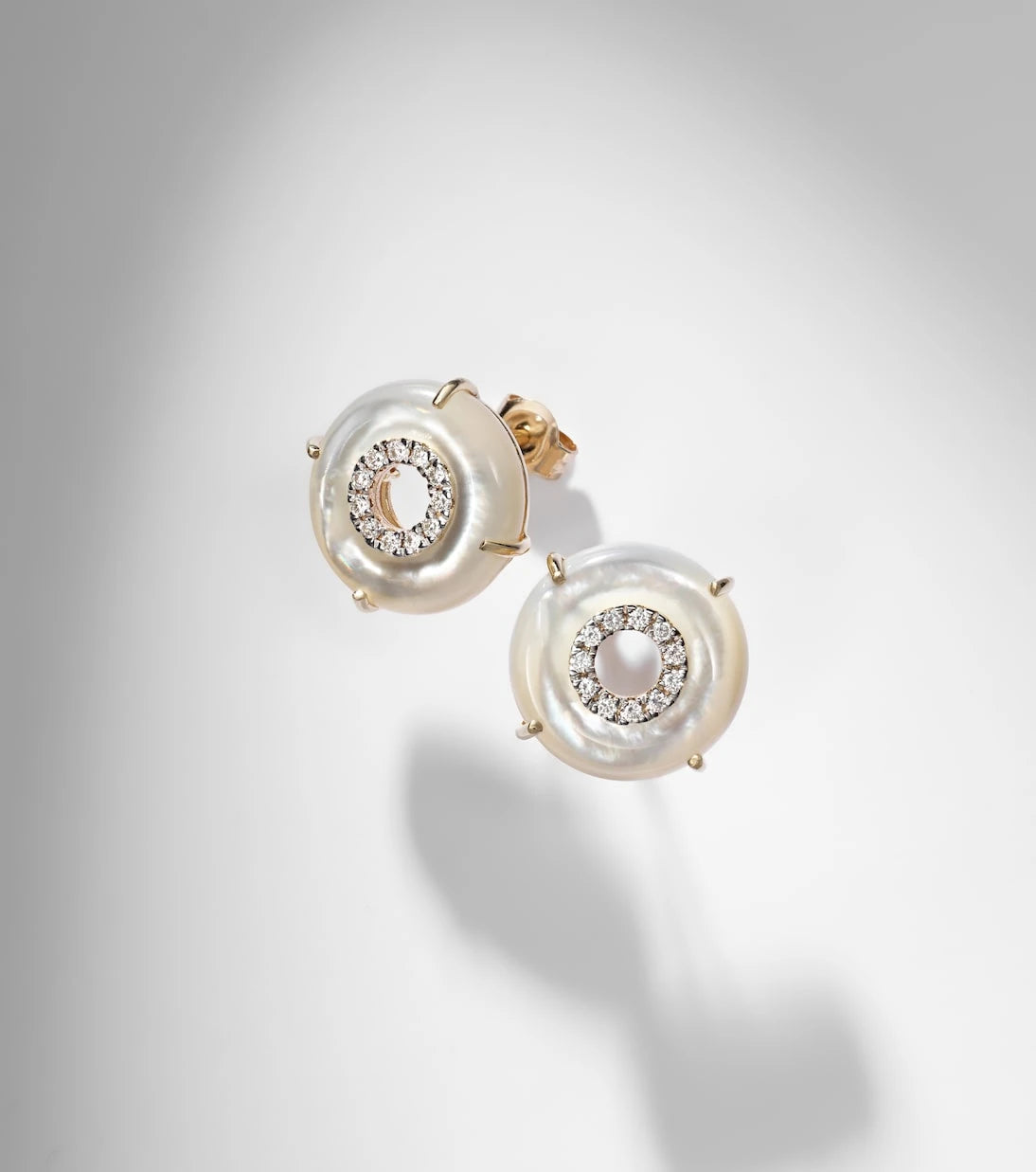 Mateo - 14kt gold earrings with diamonds and pearls