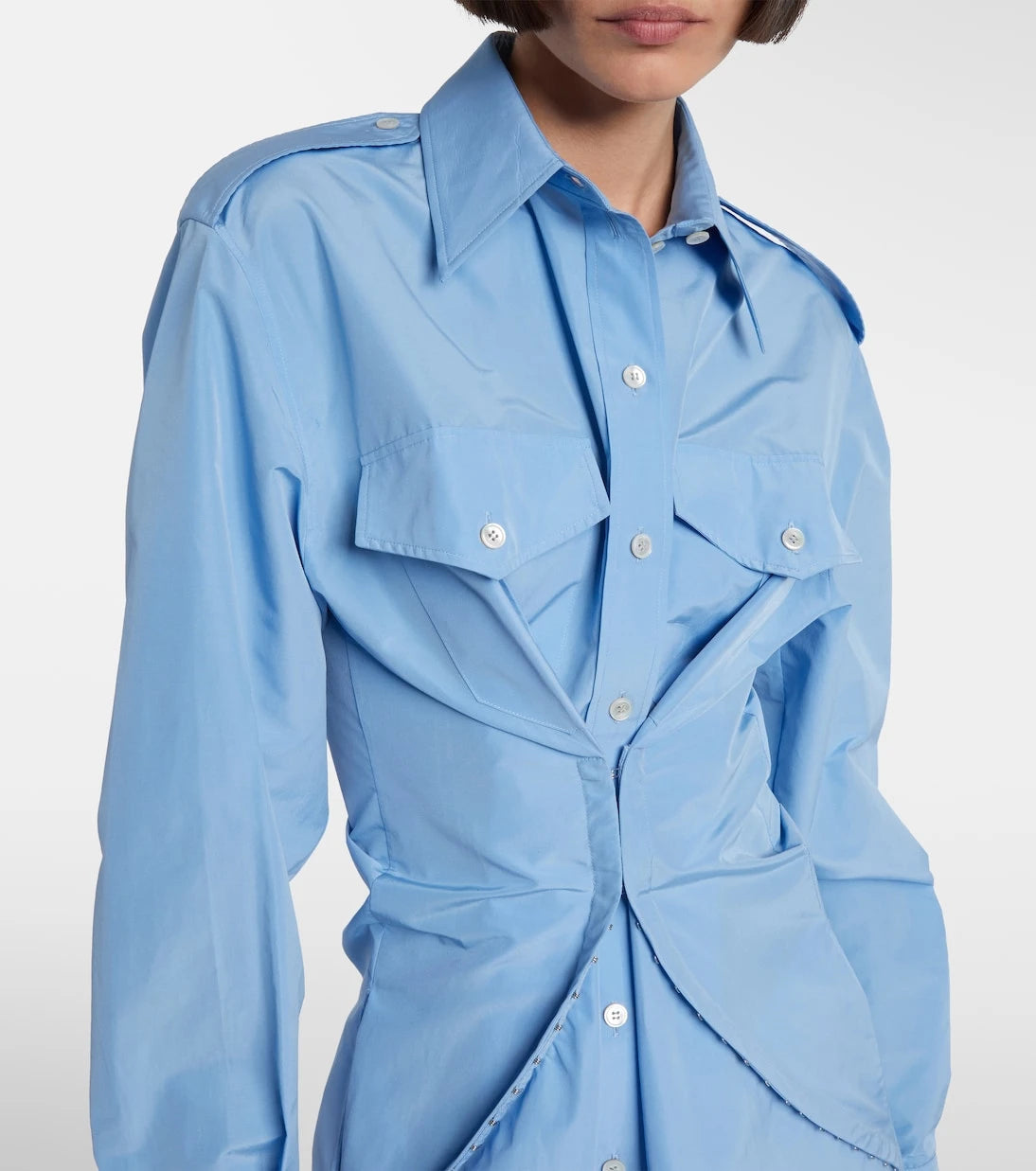 McQueen - Cotton-blend taffeta shirt dress