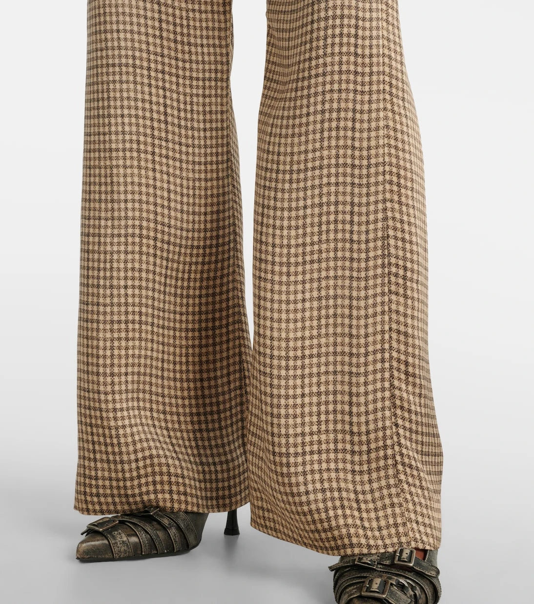 Acne Studios - Poltana checked mid-rise wide-leg pants