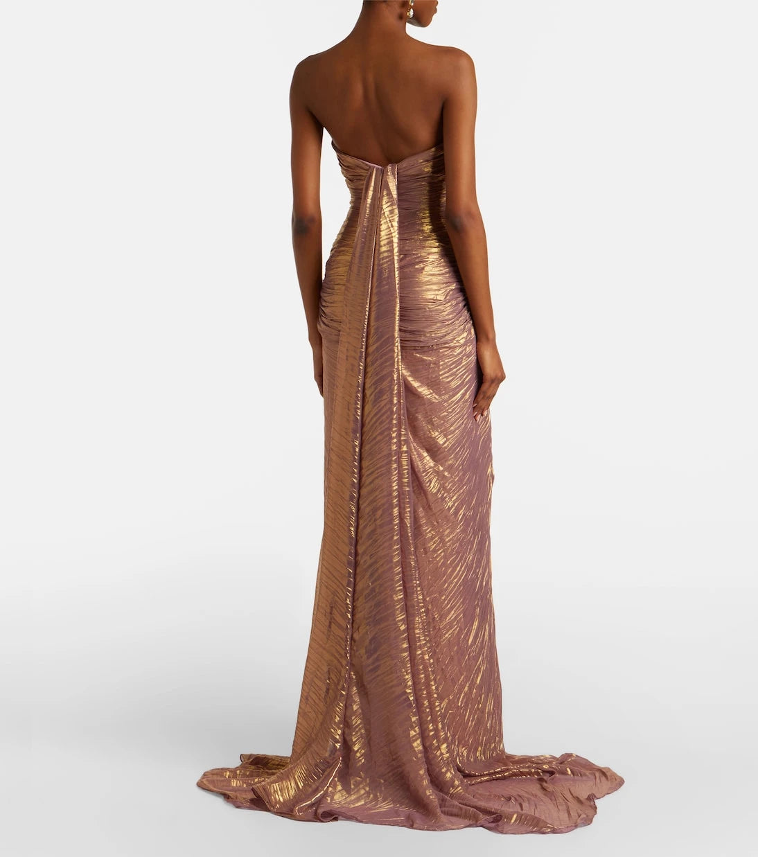 Marmar Halim - Caped pleated bustier gown