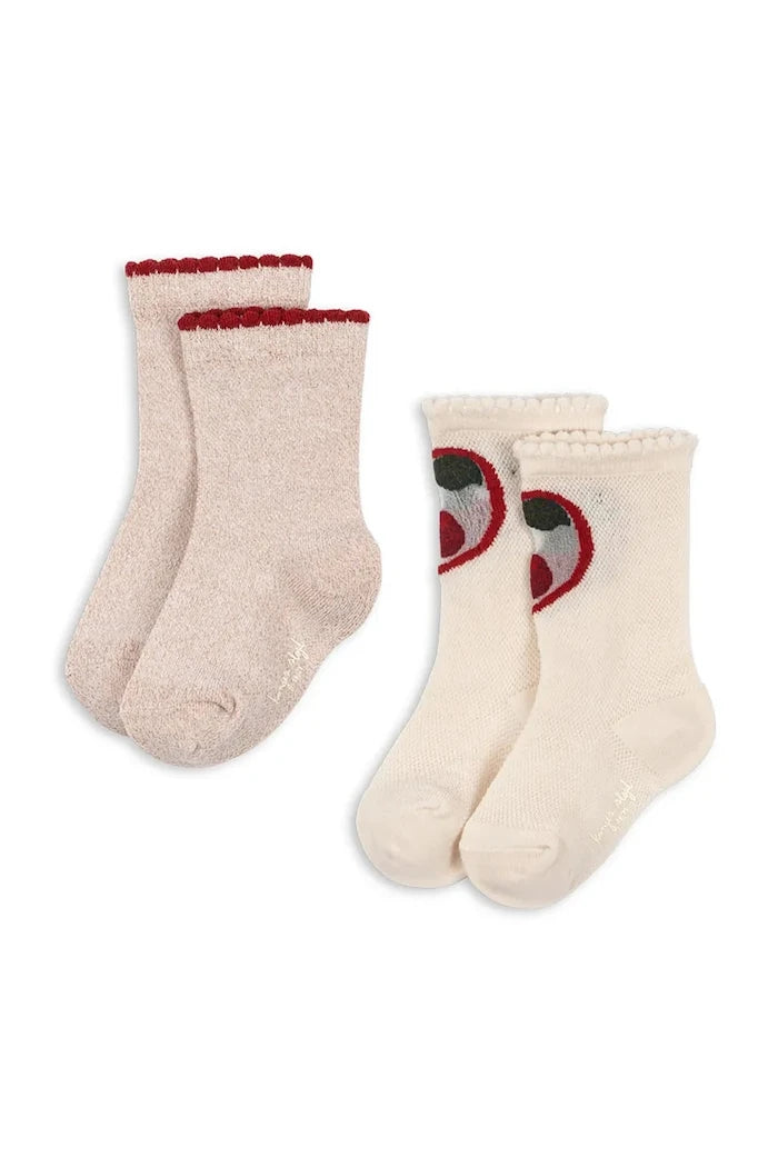 Konges Sløjd çocuk çorapları 2’li CHERRY ROSE SOCKS