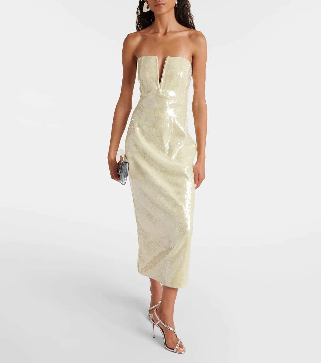 Roland Mouret - Sequined strapless corset dress
