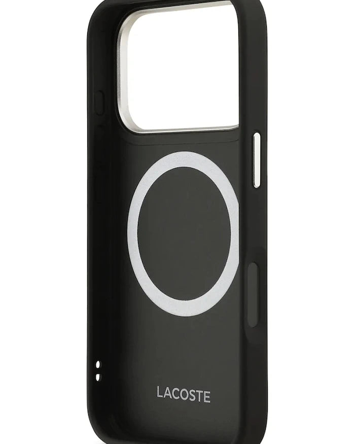 Lacoste MagSafe iPhone 17 Pro için entegre manyetik halkalı telefon kılıfı
