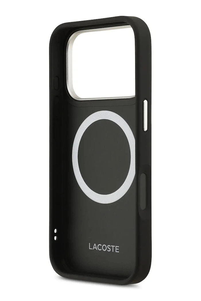 Lacoste MagSafe iPhone 17 Pro için entegre manyetik halkalı telefon kılıfı