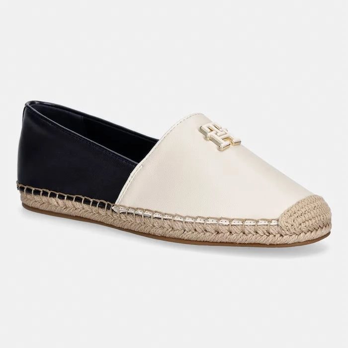 Tommy Hilfiger еспадрили дамски TH LOGO LEATHER ESPADRILLE