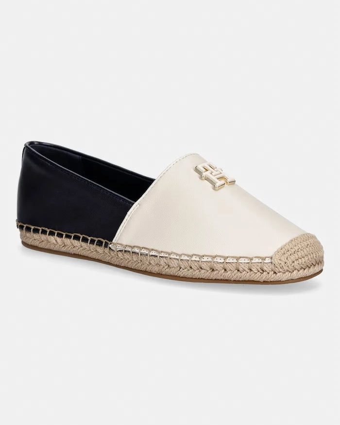 Tommy Hilfiger Kadın Espadril TH LOGO LEATHER ESPADRILLE