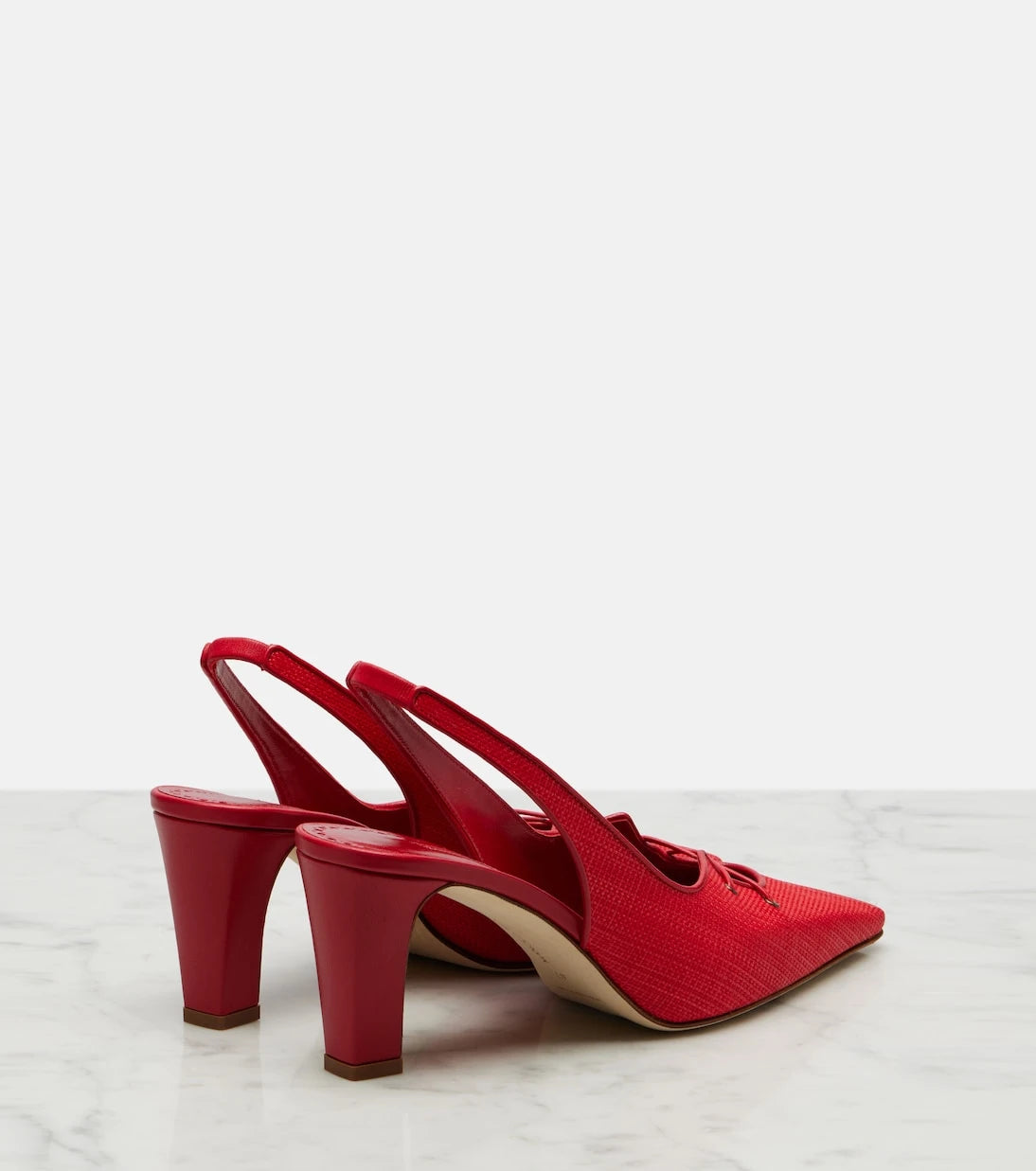 Manolo Blahnik - Montbalo raffia slingback pumps