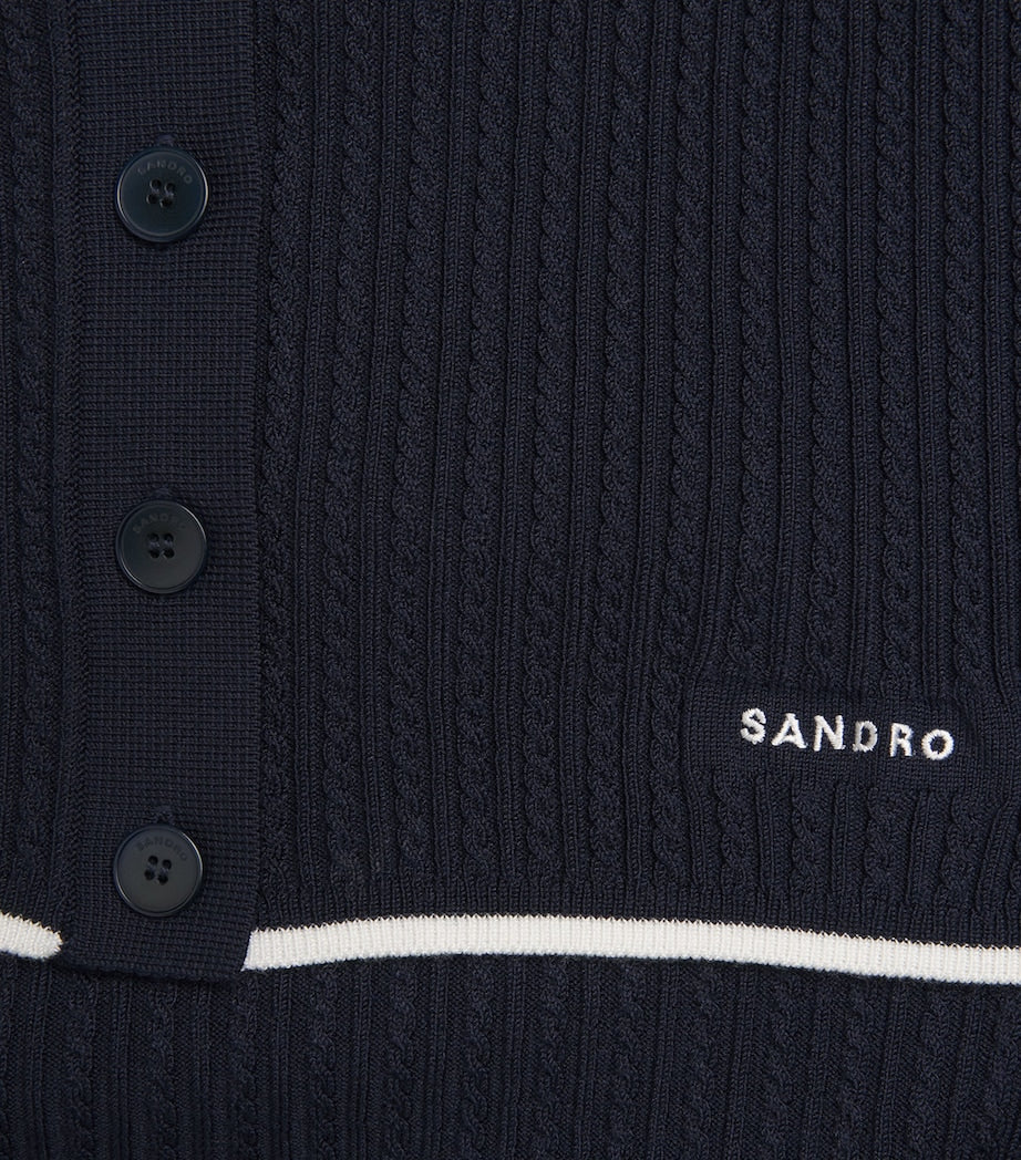 Cable-Knit Cardigan NAVY BLUE