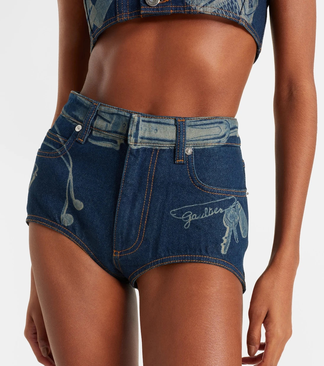 Jean Paul Gaultier - Trompe-l'œil denim shorts