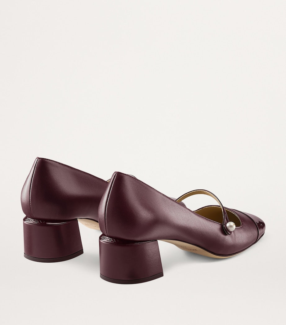 Red Elisa 45 Leather Mary Jane Pumps