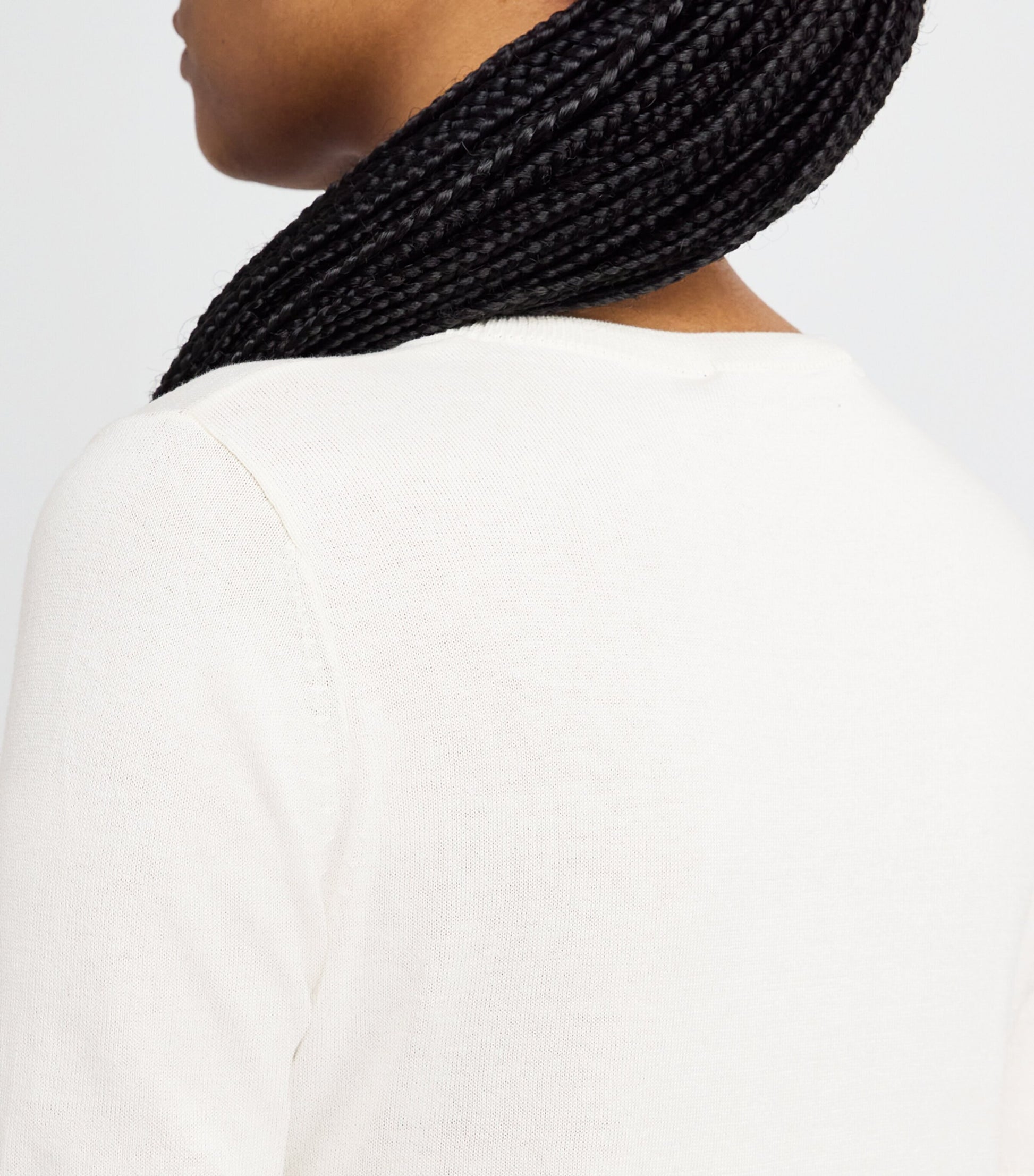 Weekend Max Mara White Silk-Cotton Ribbed-Trim T-Shirt