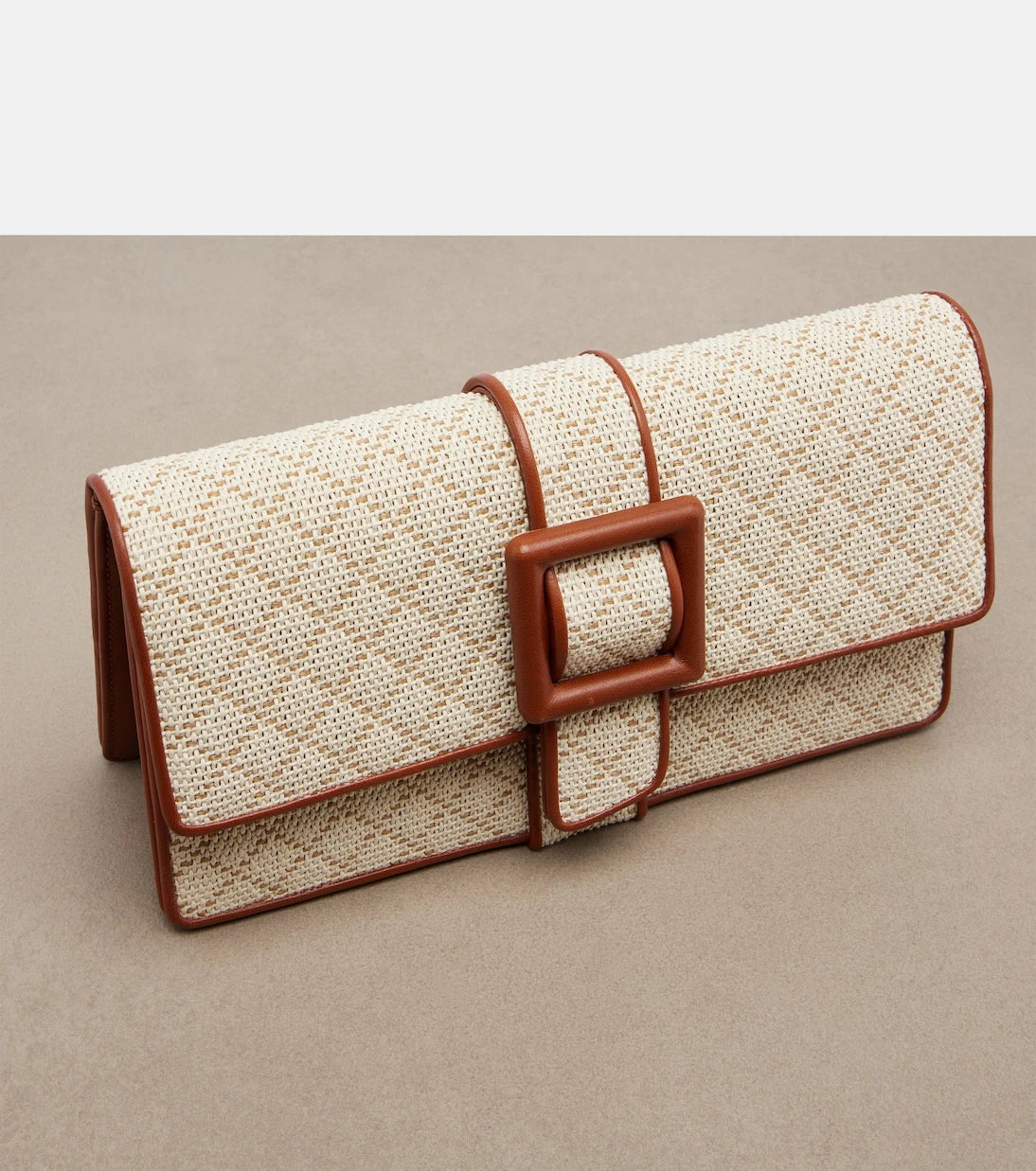 Manolo Blahnik - Maycap raffia-effect clutch