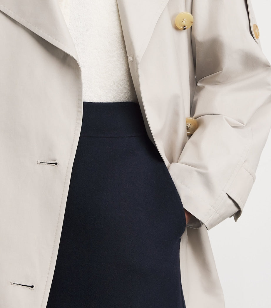 Blue Virgin Wool Mini Skirt