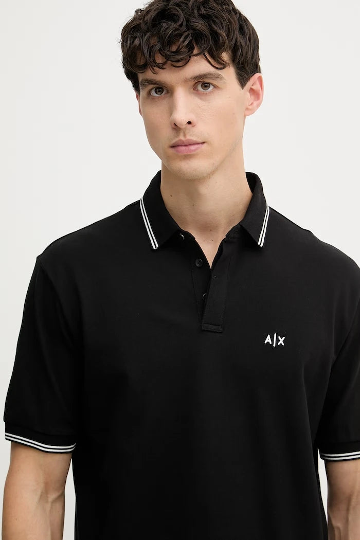 Armani Exchange yakalı erkek pamuklu elastan tişört