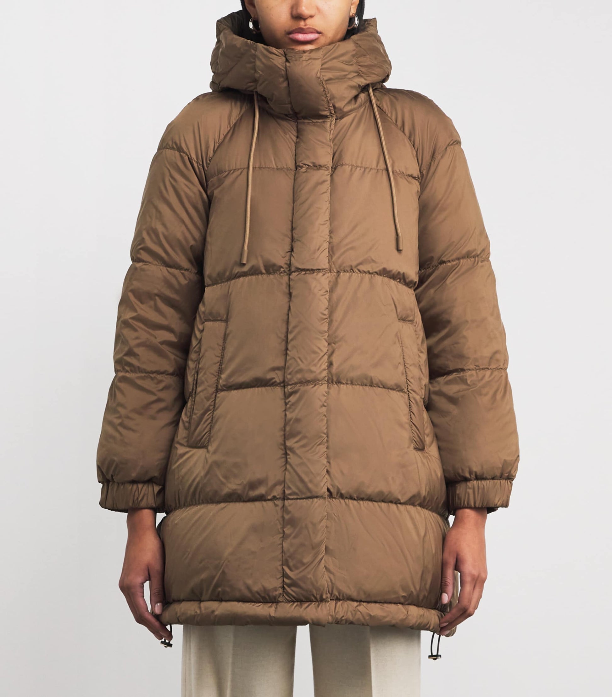 Weekend Max Mara Beige Down Water-Repellent Reversible Coat