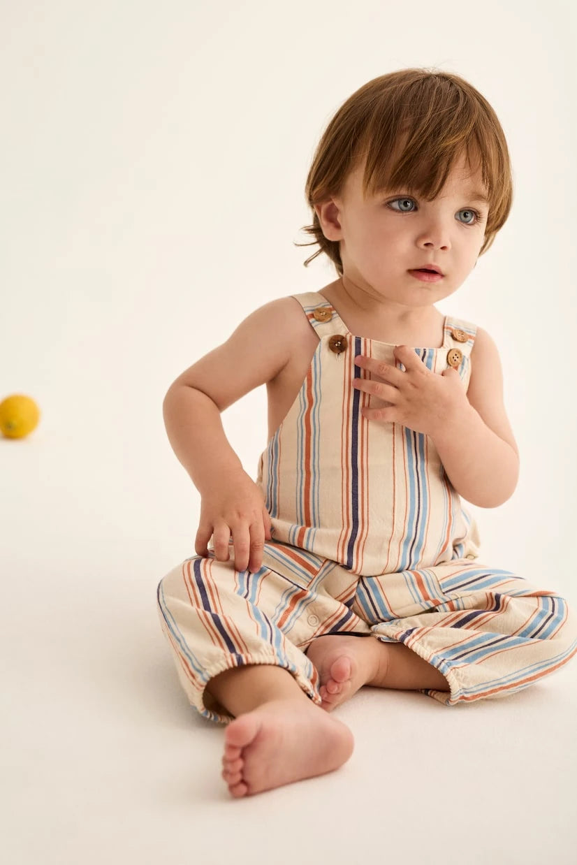 Cozmo - Baby Ranger striped cotton overalls