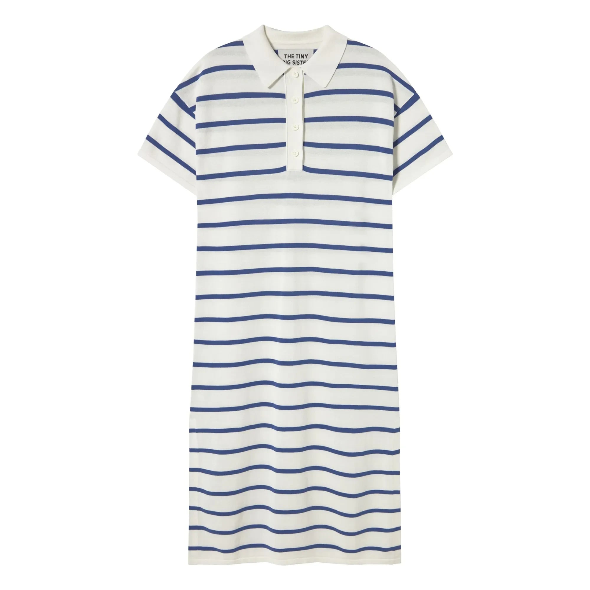 The Tiny Big Sister - Stripes Polo Dress | Blue