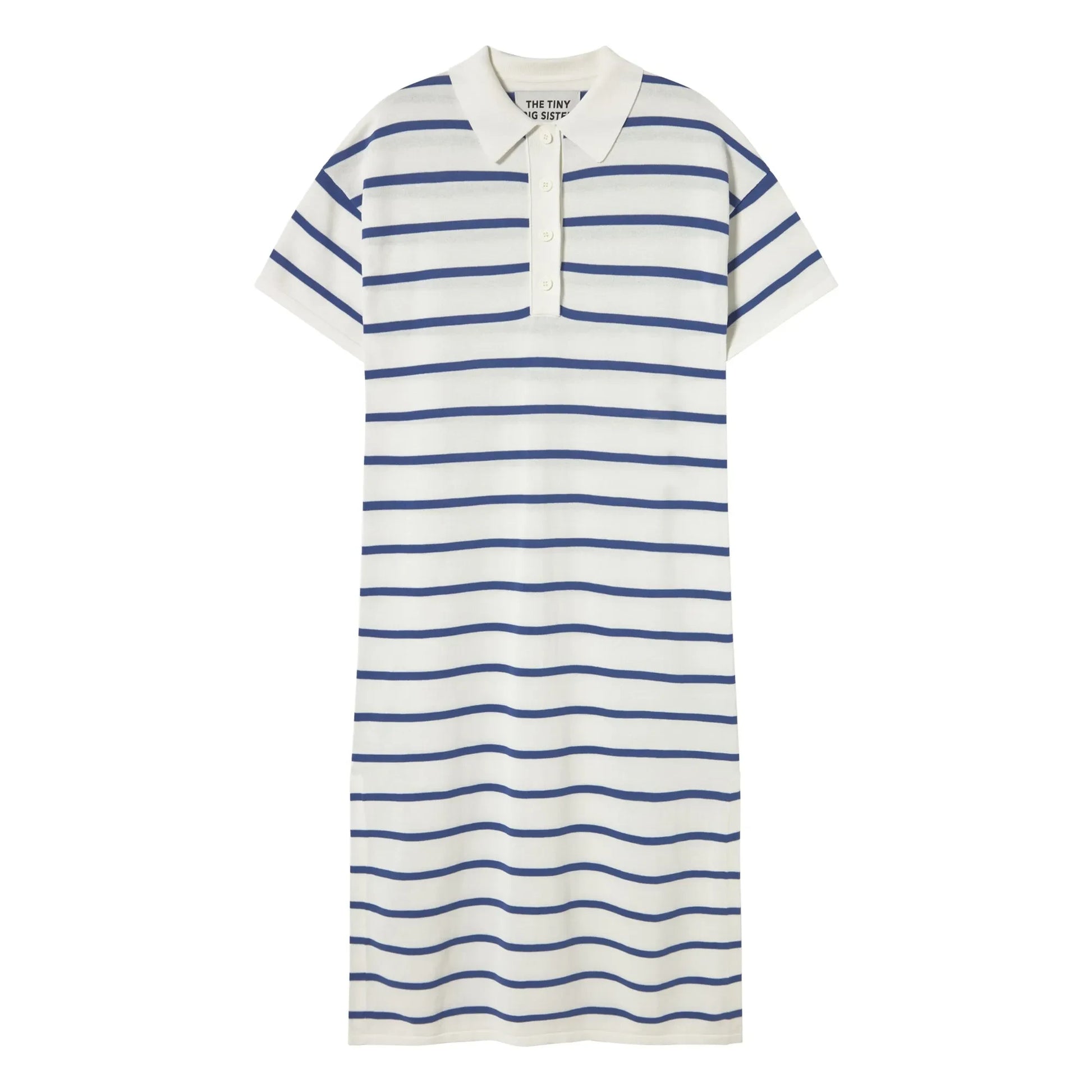 The Tiny Big Sister - Stripes Polo Dress | Blue