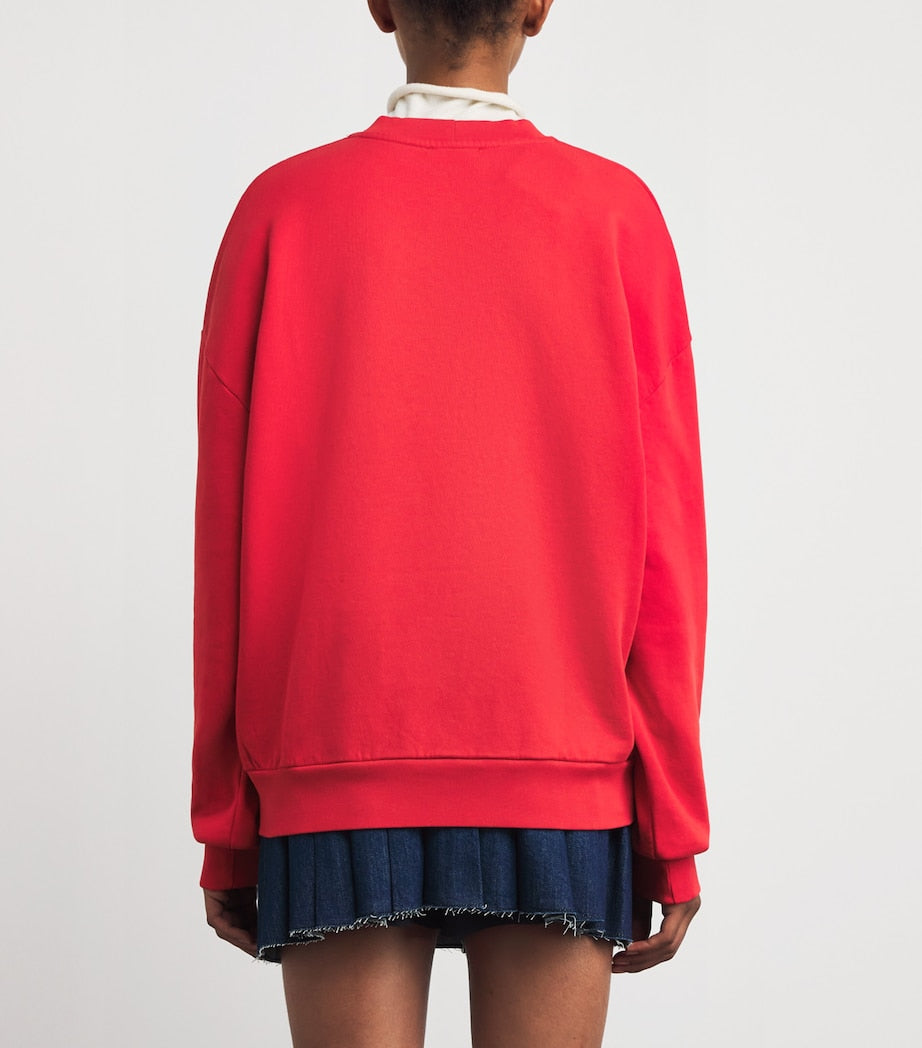 Red Cotton Paris Graphic Sweatshirt