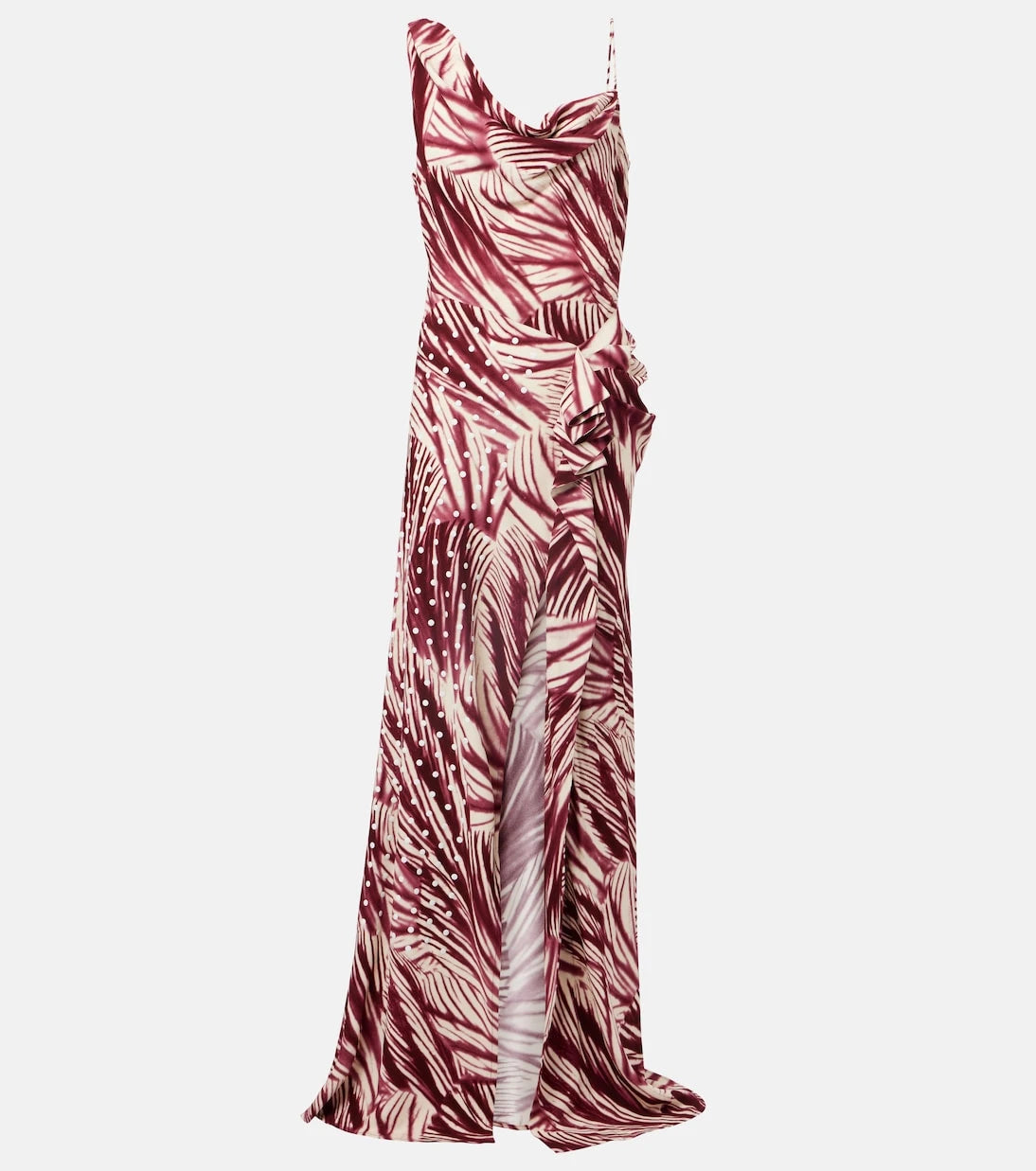 Dries Van Noten - Printed draped crêpe gown