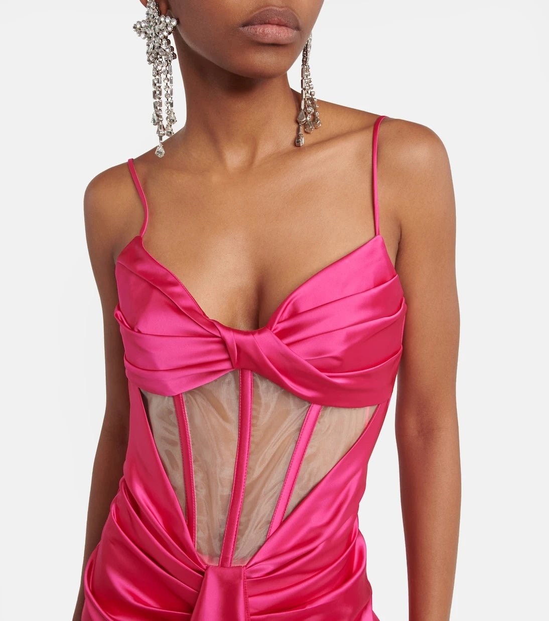 Rasario - Draped corset satin gown