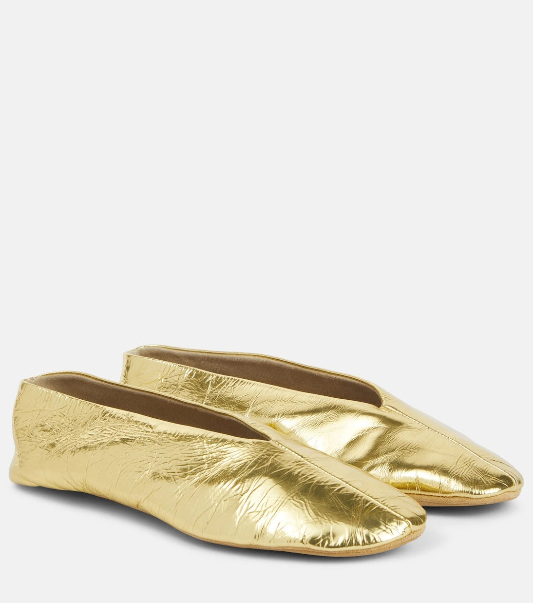 The Row - Stella metallic leather ballet flats