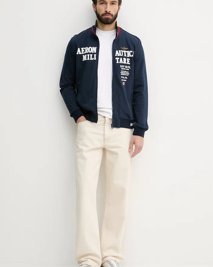 Aeronautica Militare erkek fermuarlı sweatshirt
