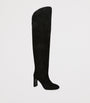 Stuart Weitzman Black Suede Babette Tubo Over-The-Knee Boots 85