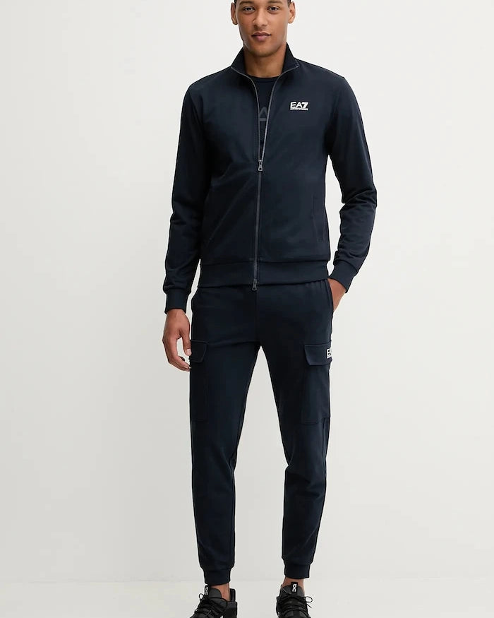 EA7 Emporio Armani erkek fermuarlı pamuklu sweatshirt