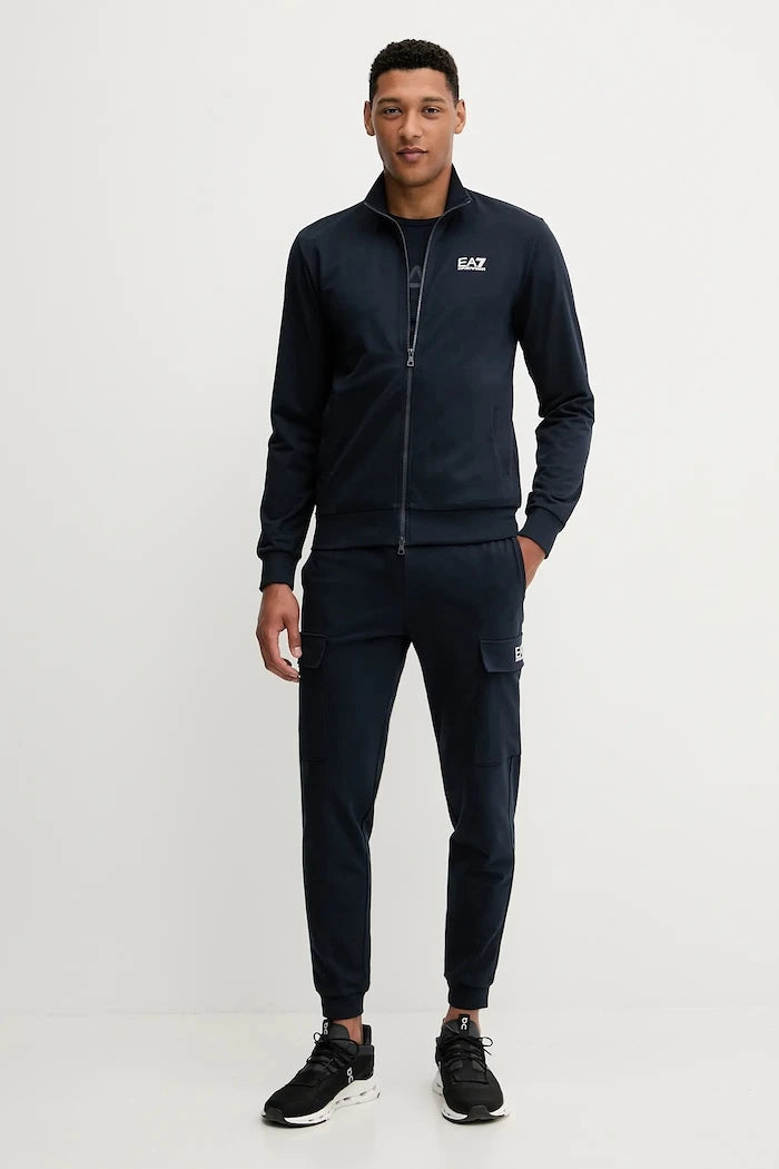 EA7 Emporio Armani erkek fermuarlı pamuklu sweatshirt
