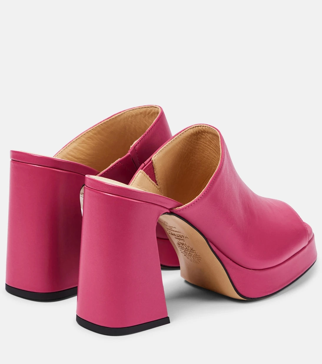Souliers Martinez - Alba 90 platform leather mules