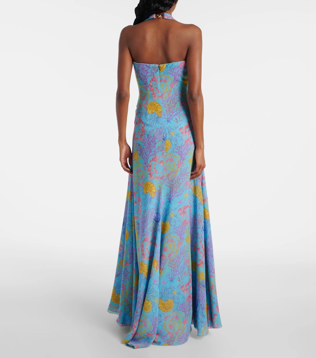Versace - Printed halterneck gown