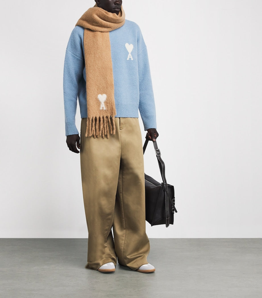 AMI Paris Alpaca-Blend Ami de Coeur Scarf