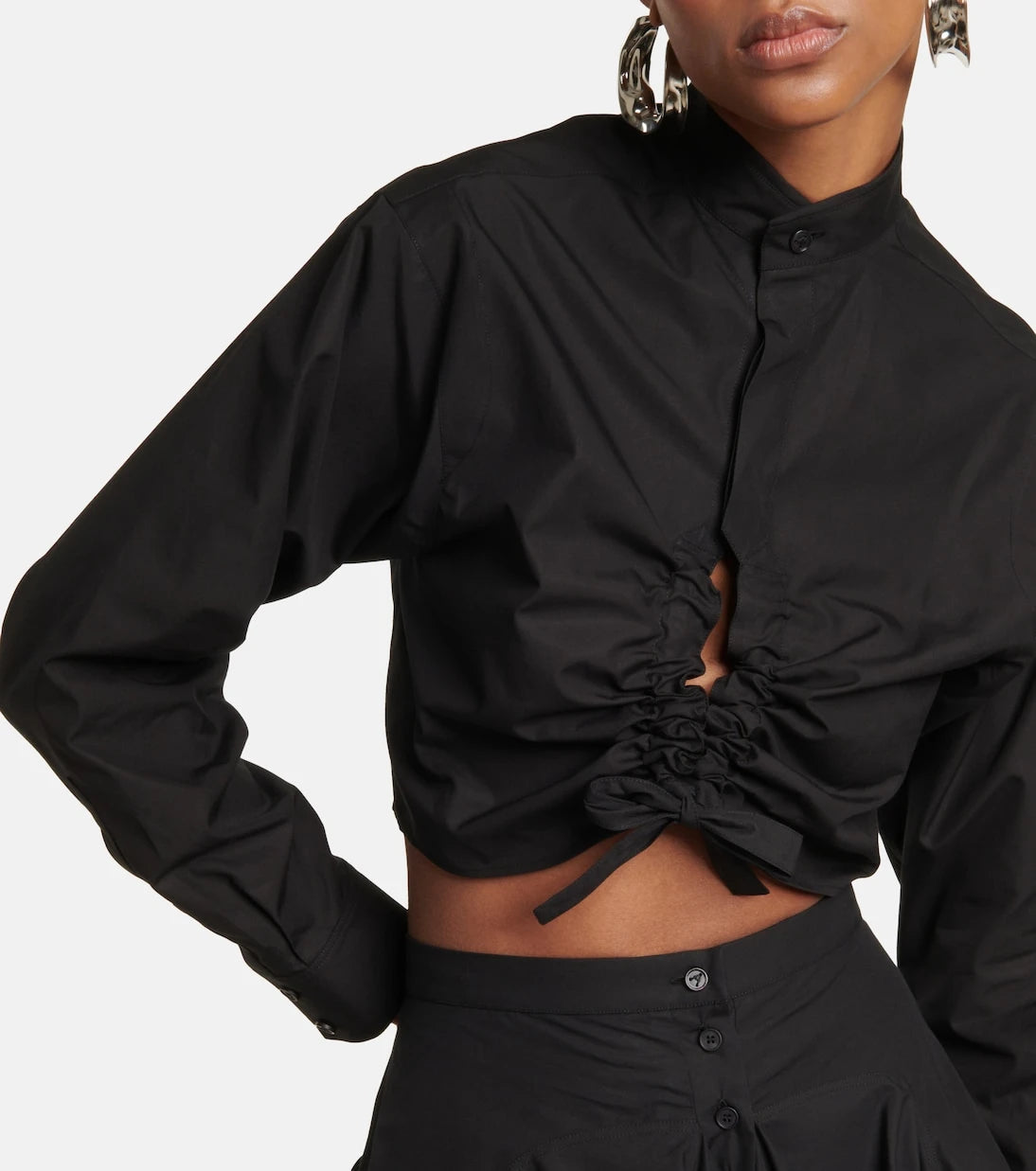 Alaïa - Cropped cotton shirt