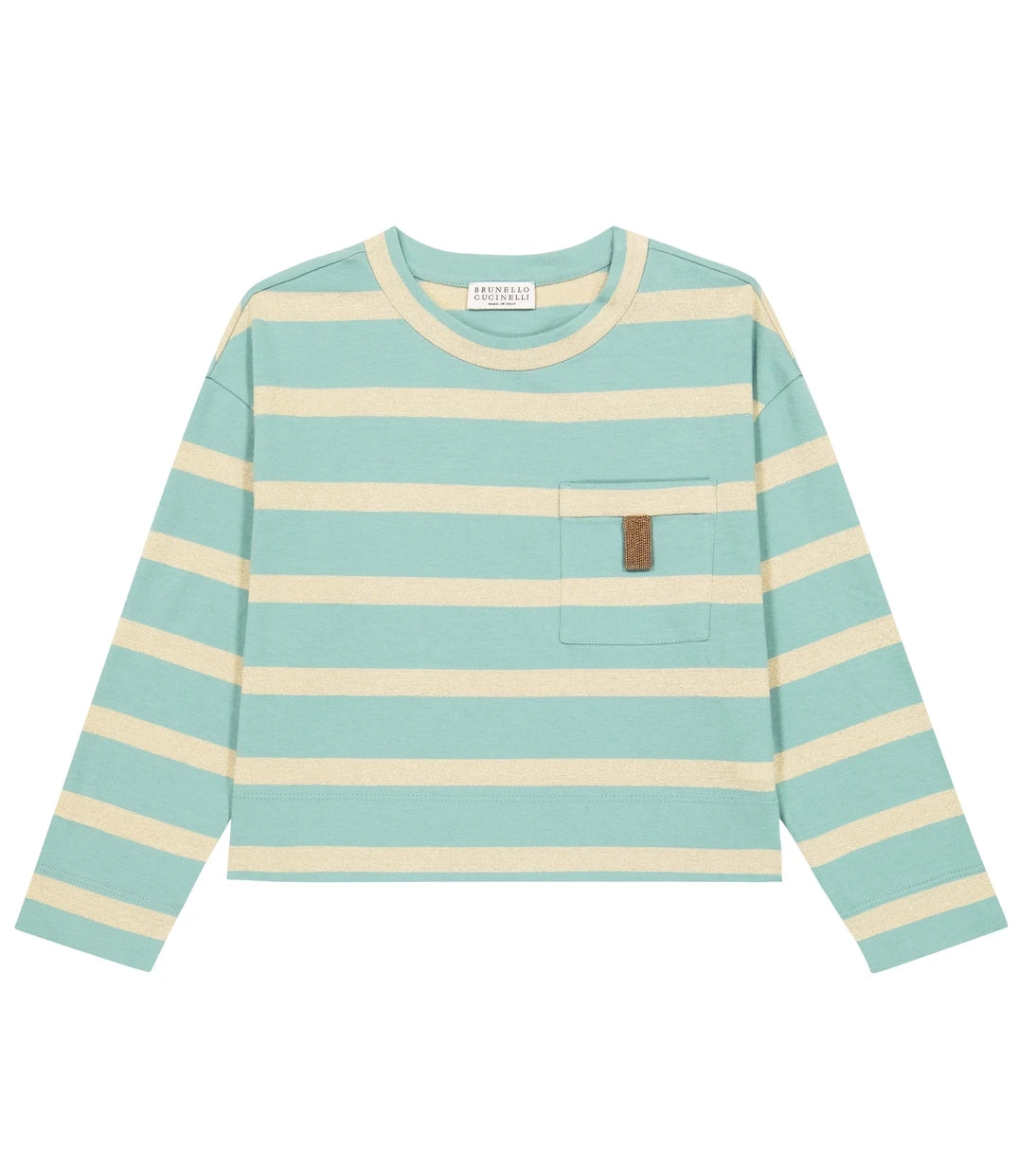 Brunello Cucinelli Kids - Striped cotton-blend T-shirt