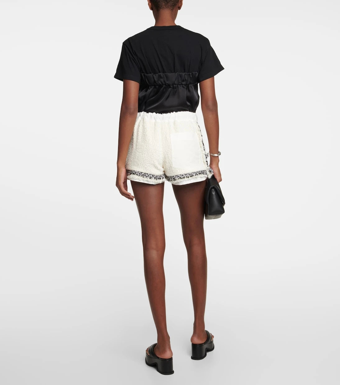 Sacai - Drawstring tweed shorts
