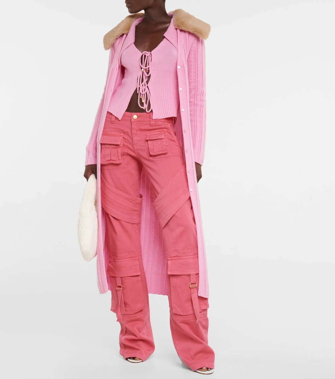 Blumarine - Pointelle wool and cashmere cardigan